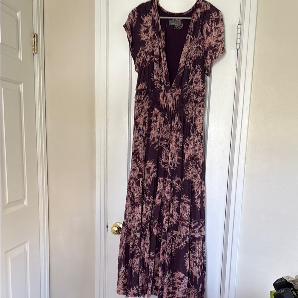 Elegant Floral Dress in Pink and Purple